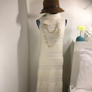 Anthropolgie white cowl neck sweater dress.